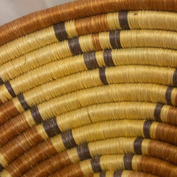 Handwoven Geometric Coiled 12 Inch Basket - Picture 6 of 6